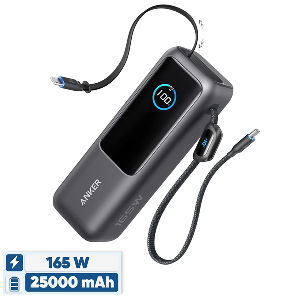 پاور بانک 25000 انکر Anker مدل A1695 توان 100 وات با کابل USB-C